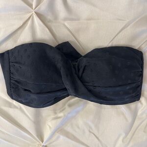 Black Strapless Twist Top